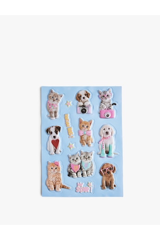 Koton Studio Pets Lisanslı Evcil Hayvan Figürlü Sticker Seti Mavi 7wak70363aa