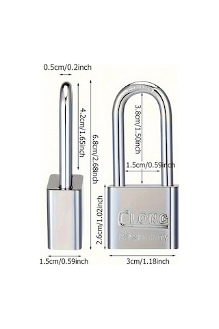 Besthome1 12 Adet Paslanmaz Çelik Kilit Uzun Dilli Anahtarlar, Ağır Hizmet Tipi Su Geçirmez