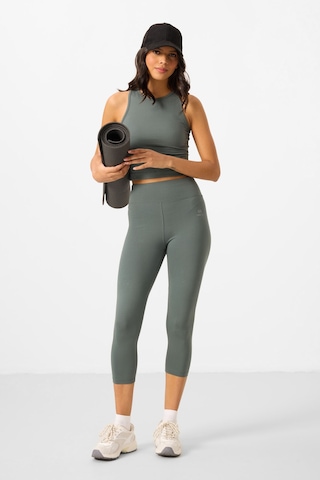 Tommylife Çağla Yüksek Bel Kapri-crop Atlet Slim Fit Kadın Tayt Takım - 95284