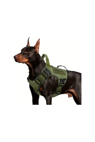 Honeybeeshop "yeşil Xl Taktik Köy Tasması Dayanıklı Polyester Ayarlanabilir Reflektif Askeri Yelek Büyük Köpekler İçin Labrador Husky Alman Kurdu" Altın