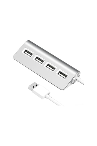 Teltree Usb-a 4 Portlu Alüminyum Hub: Taşınabilir Usb 2.0 Genişletme İstasyonu, Dizüstü Bilgisayar İçin Çoklu Bağlantı Noktası