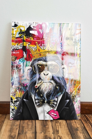 Banksy Graffiti Cam Tablo, Ev Ve Ofis Duvar Dekoru, Hediyelik Büyük Temperli 4 Mm Cam Tablo