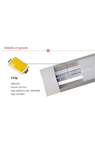 Led Yatay Bant Armatür Beyaz Işık 120 Cm 4 Adet