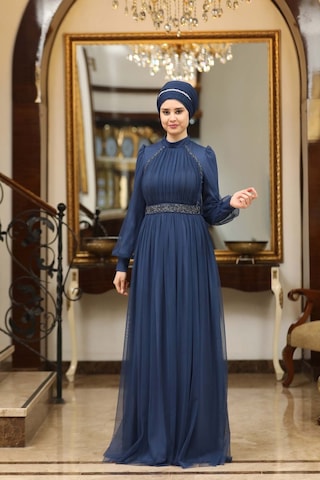 Melisma Efsane Tesettür Abiye İndigo