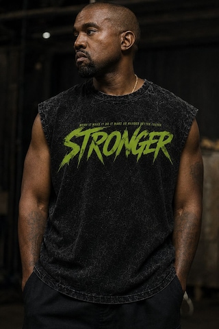 Technomonkey Siyah Yıkamalı Stronger Kolsuz T-shirt