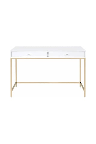 Adriana Gold Metal Beyaz Çalışma Masası