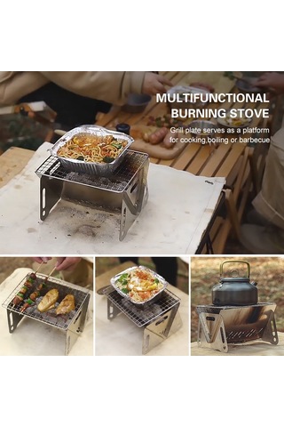 Açık Paslanmaz Çelik Barbekü Izgarası Gümüş