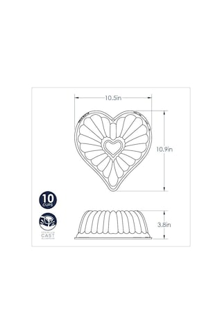 Nordicware Elegant Kalp Bundt Kek Kalıbı