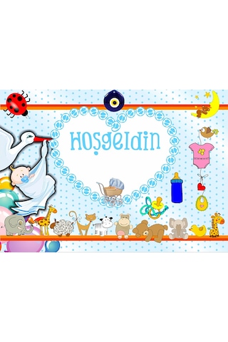 Hoşgeldin Bebek Afiş. 70Cm X 50Cm - Mavi