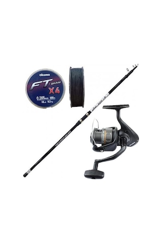 Yekoutdoor Surf Kamışı Olta Takımı Okuma Wave Power Tele Surf 4.20 Cm 100-200 Gr 5 Parça Surf Kamışı- Okuma Revenger Rv-65 Fd Olta Makinesi