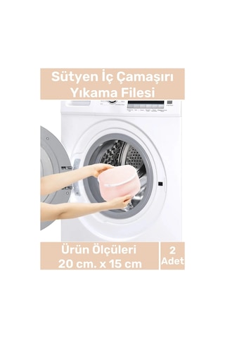 Özel Üretim Kumaş Fermuarlı Dayanıklı Çamaşır Yıkama Filesi Sütyen Yıkama Torbası 2'li Paket 20x15cm Çok Renkli