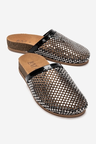 Luvi Shoes Montera Siyah Taşlı Kadın Terlik