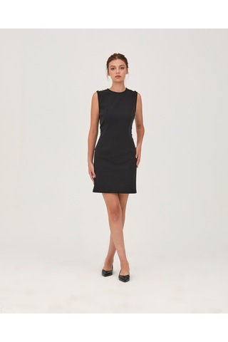 Viscos Mini Elbise Siyah Siyah