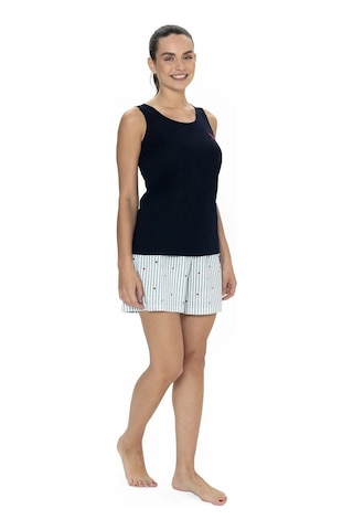 U.s. Polo Assn. 20061 Kadın Kalın Askılı Kalpli Şort Pijama Takım lacivert