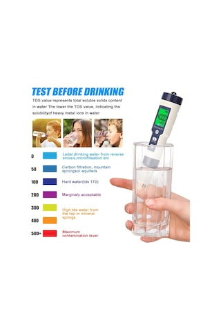 İn 1 Profesyonel Çok Parametreli Test Ölçer Ph/ec/tds/tuzluluk/termometre Dijital Test Cihazı Su Kalitesi Test Cihazı