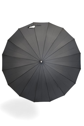 Baginn Protokol Baston Şemsiye 16 Fiber Telli Siyah Renk 115 Cm Çap Kapalı Boyut 95 Cm Kılıfsız Siyah