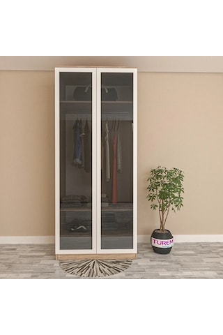 Elmas 2 Kapılı Reflekte Gardırop Mdf Sis Gri