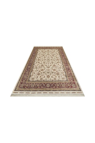 Eko Halı Isfahan Isf 03 Cream Red Klasik Desenli Yüksek Kalite Sık Dokuma Makine Halısı