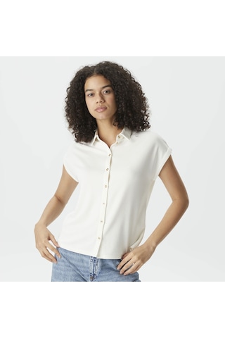 Nautica Nautıca Kadın Kırık Beyaz Relaxed Fıt Gömlek Düz 45k107t Beyaz