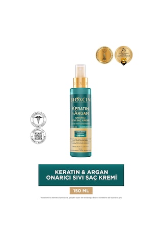 Bioxcin Keratin & Argan Onarıcı Sıvı Saç Bakım Kremi 150 ml - Yıpranmış Ve Hassas Saçlar