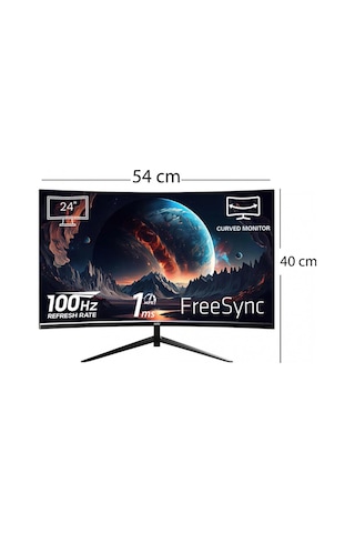 İzoly Vortex 24 İnç 100hz 1ms Fhd Curved Monitör Vga+hdmı Dahili Hoparlör