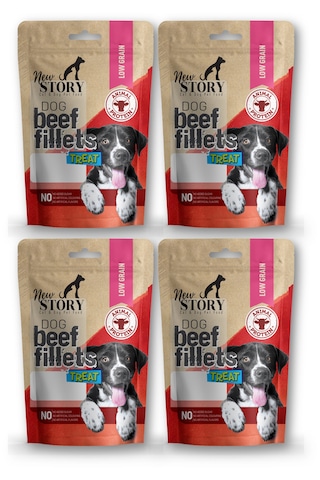 New Story Dog Beef Fillets Sığır Etli Şerit Köpek Ödülü 4 x 80 G