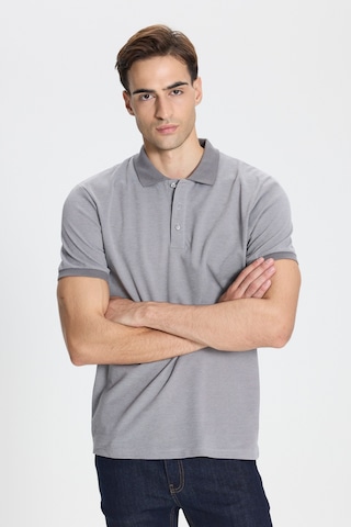 Ac&Co / Altınyıldız Classics Erkek Grı-beyaz Pamuklu Slim Fit Dar Kesim Polo Yaka Tişört