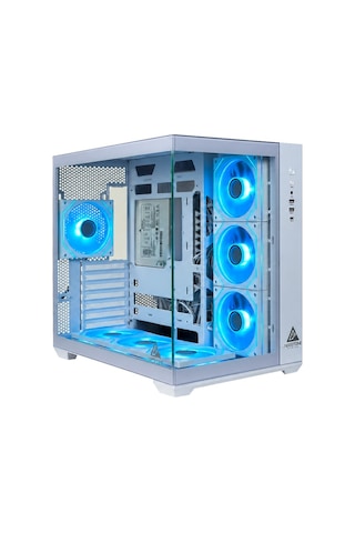 AERSTONE Trion 850 Watt 80+ Bronz 7 Fanlı RGB Akvaryum Oyuncu Kasası(BEYAZ)
