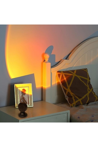 Jms Led Usb Gün Batımı Lamba Projektör Ev Dekor Gece Lambası Taşınabilir Mood Işık Neon Çok Renkli