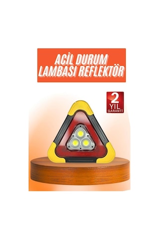 Reflektörlü İkaz Yeleği Reflektör Güneş Enerjili Taşınabilir Portatif Acil Güvenlik Işığı Araba Acil Uyarı Işığı - Lisinya