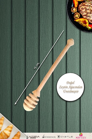 Zeytin Ağacı Ahşap Tahta Bal Reçel Kaşığı Kahvaltı Çatalı Kahvaltı Bıçağı Zeytin Ağacı Ynzyt-351 Kahverengi
