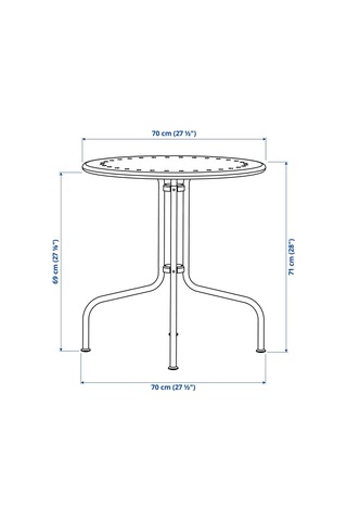Balkon Masası, Gri, 70 Cm Diğer
