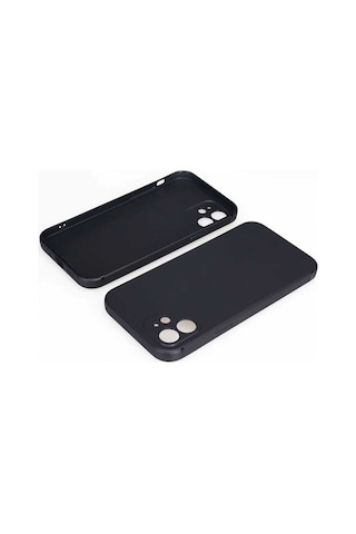Mobilteam Apple iPhone 12 Uyumlu İmax Silikon-siyah Siyah