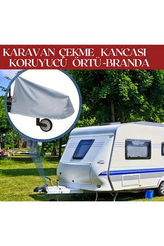 Gri Karavan Çekme Kancası Koruyucu Örtü, Birleşim Yeri Kılıfı, Su Geçirmez, Toz Ve Kir Önleyici Branda