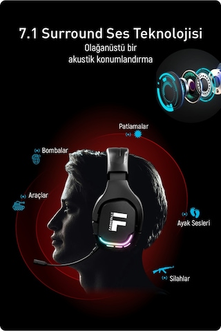 Fashcolle G900 7.1 Virtual Sound Oyuncu Kulaklığı