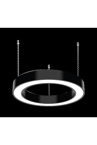 Yuvarlak Lineer Aydınlatma Siyah Kasa Natural Beyaz Işık 50 Cm Simit Led Armatür