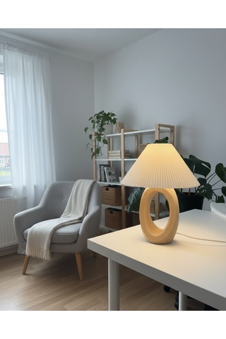 Elana Design Balance Abajur - Bohem Tarzı Abajur Ve Gece Lambası Bej