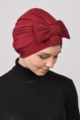 Altobeh Fiyonklu Çift Yönlü Çapraz Tesettür Bone - Bordo Bordo