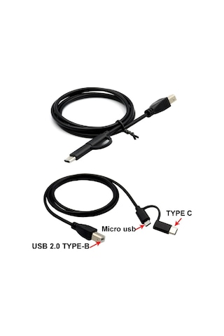 5133 Type C Micro Usb Yazıcı Printer Piyano Midi Bağlantı Kablosu