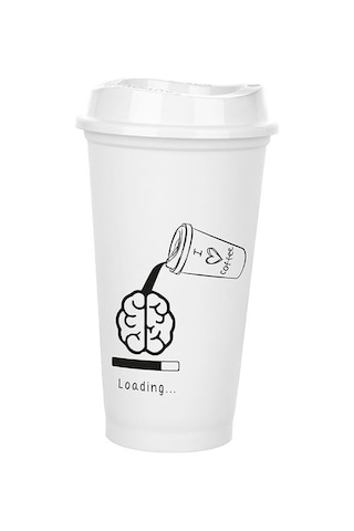 Kahve Bardağı - Kapaklı Beyaz 473 Ml Çok Renkli