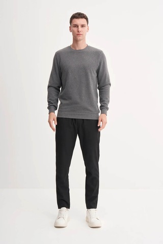 Cazador Slim Fit Selanik Örgü Antrasit Erkek Sweatshirt 56400