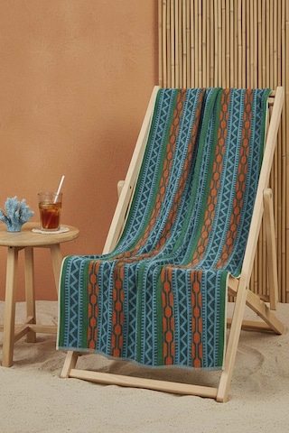 Turkuaz Sahara %100 Pamuklu Plaj Havlusu 70x140 Cm Çok Renkli