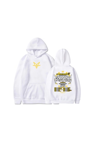 Tarzsokak Beyaz Unisex Popüler Mons Tur Giyim Ters Bant İçinde Düşen Grafik Hip Hop He