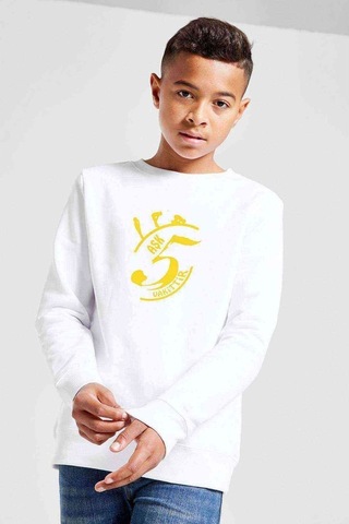 Tshirthane Aşk 5 Vakittir Baskılı Unisex Çocuk Beyaz Sweatshirt