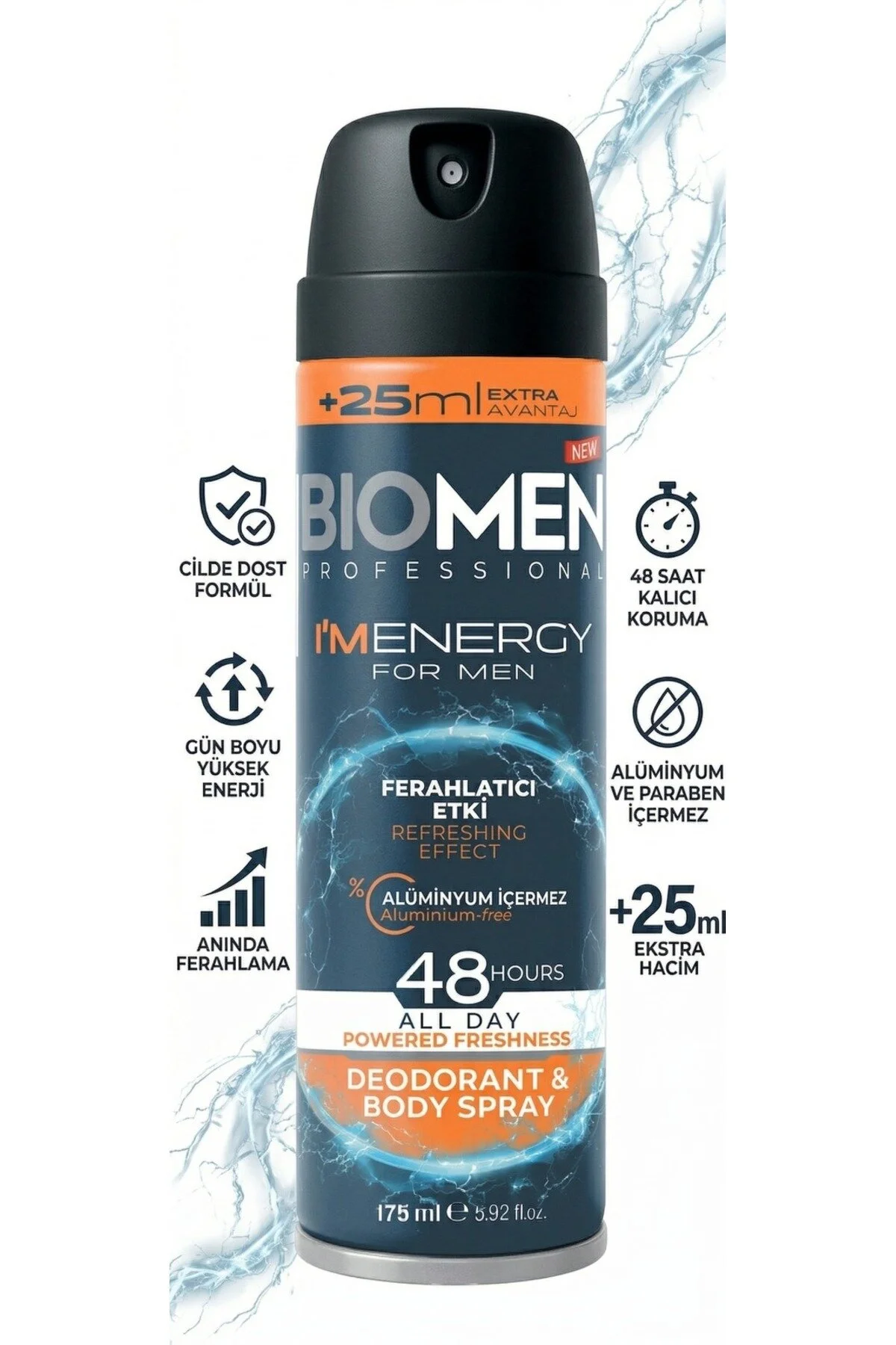 Deodorant & Body Sprey For Men Ferahlatıcı Etki I'm Energy 175 Ml