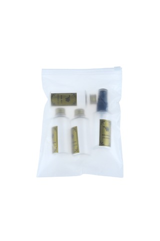 Seyahat Seti 4lü 0.50ml Kolonya Duş Jeli Saç Kremi Şampuan Şişesi Açık Kahverengi