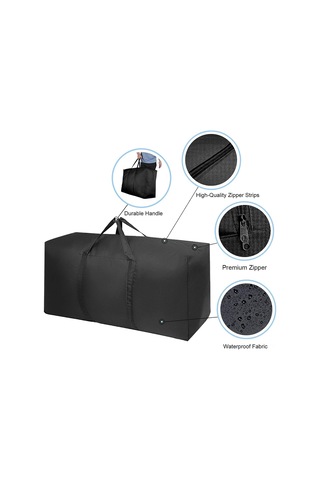 Suofeng 2 Adet Siyah Büyük Kapasiteli Oxford Kumaş Nakliye Çantası - Güçlü Fermuar Ve Taşıma Kolleri İle Giysi, Seyahat Ve Depolama İçin Uygun Siyah