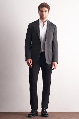 İmza Siyah Mono Yaka Kendinden Desenli Esnek 6 Drop Comfort Fit Classic Ceket 1002255154 Siyah