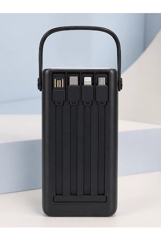 Hızlı Şarj Powerbank 50.000 Mah 4 Dahili Kablolu Led Aydınlatmalı Dijital Göstergeli Taşınabilir Bat