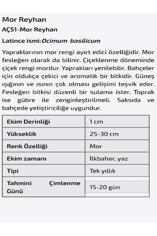 AGRodal Tarım Mor Reyhan Çiçeği Tohumu
